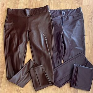 Women's Brown and plum Leather Pants